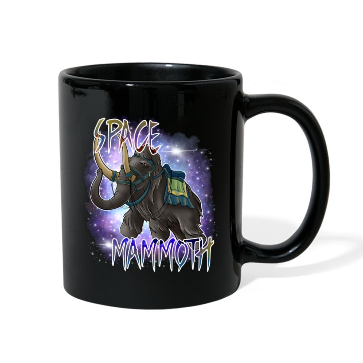 Spreadshirt Neebs Gaming Space Mammoth Full Color Mug, One Size, black