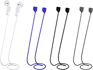 4 قطع من حبل سماعات الأذن، حبل سماعات اذن لاسلكية من السيليكون الناعم لاشرطة تابر المغناطيسية المضادة للضياع لسماعات ايربودز متوافقة مع برو/3/2/1 (4 الوان)