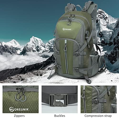 Oreunik Hiking Backpack 45L, Breathable Lightweight Waterproof Rucksack for Men Women, Multi-functional Hang System Large Rucksack for Outdoor Mountaineering Trekking Camping