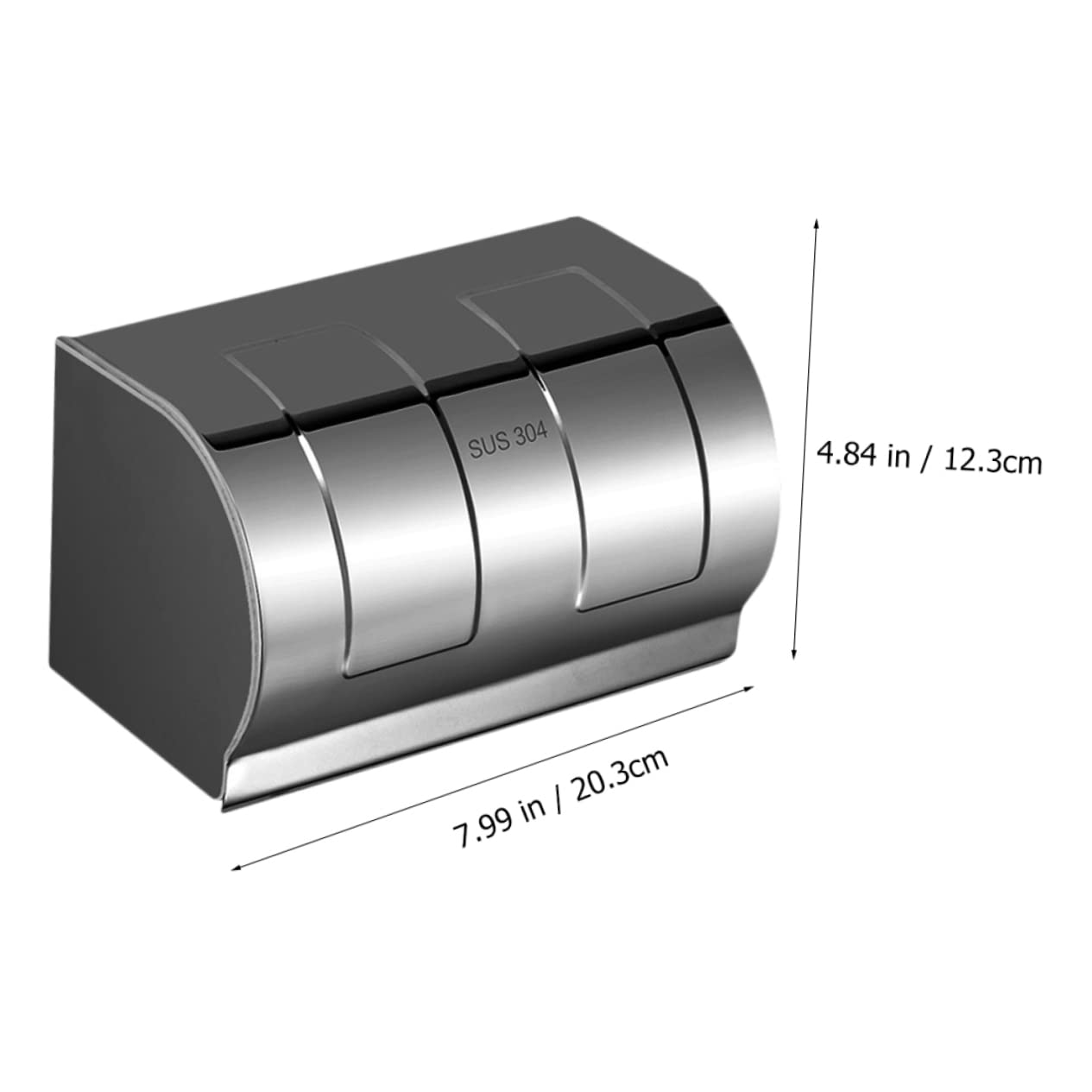LIFKOME Portarotolo e Contenitore per Carta Igienica da Parete in Acciaio Inox Argento, senza Foratura, Facile da Lavare, per Bagno e Hotel