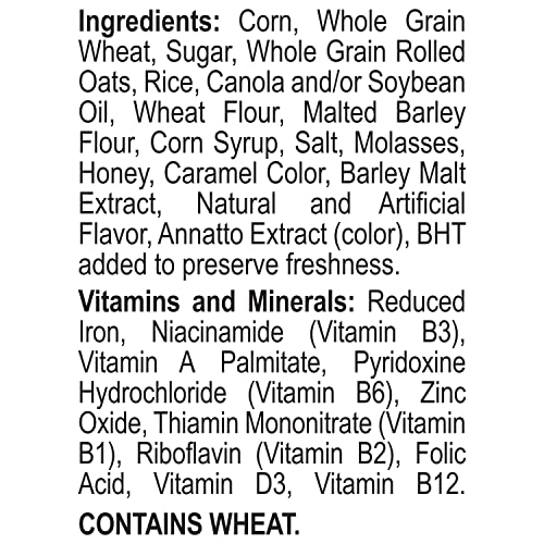Image of Honey Bunches of Oats Honey Roasted Breakfast Cereal with Oats and Granola Clusters, Low Fat made with Whole Grain Cereal, 12 oz Box.