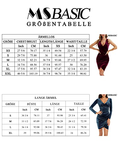 MSBASIC Winterjurk dames lange mouwen feestelijke jurk winter dames elegante avondjurk korte kerstjurk V-hals partyjurk fluwelen jurk - Image 7
