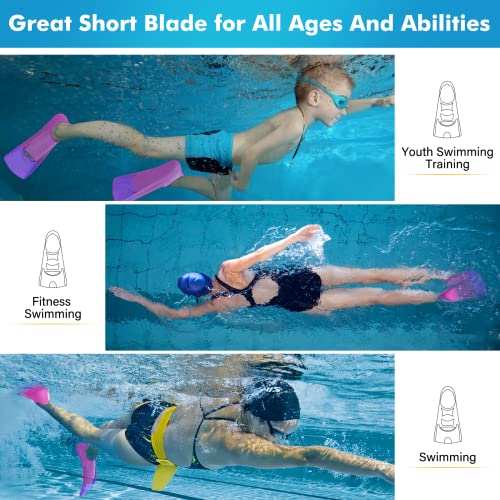 Image of Gintenco Swim Fins, Swim Training Fins for Snorkeling Swimming Diving, Travel Size Flippers with Bag，Floating Fins for Adults Men Women Kids