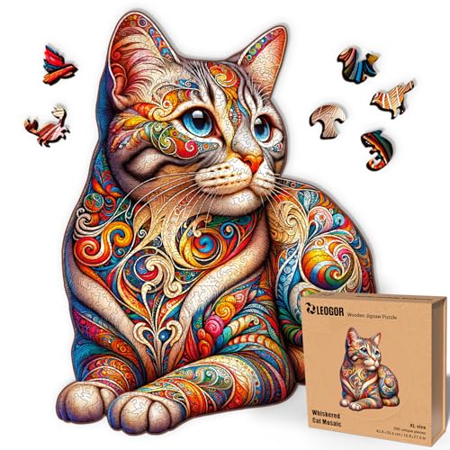 LEOGOR Wooden Puzzles for Adults 500 Piece (16.8 x 21.9
