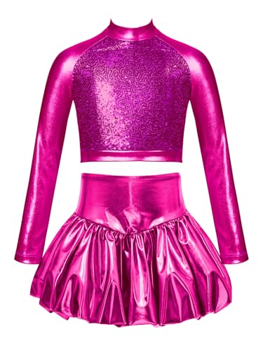 Jupe robe danse latine fuchsia et son top brillant pour le prochain gala de danse de votre ado