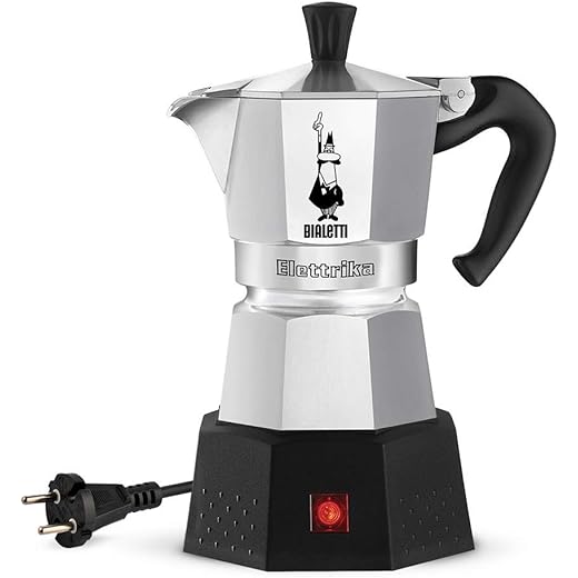 Bialetti Moka Elettrika Coffee Machine/Electric Espresso Maker/Percolator/Filter Coffee Maker: (2 cups-100ml) Italian Made