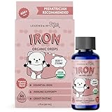 Legendairy Milk Organic Liquid Iron Supplements for Kids - Sugar Free Liquid Iron for Kids - for Ages 4 Months to 3 Years - Cherry Flavor, 60 Servings
