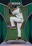 2019 Prizm Draft Baseball Green Prizm Refractor #42 Matt Canterino Rice Owls Official Panini Collegiate Licensed Trading Card (Note any scan streaks seen are not on the card itself)
