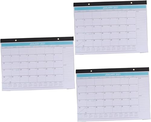 MAGICLULU 3 Pcs 2021 Wall Calendar Student Calendar 2021 Calendarios De Adviento 2021 Monthly Calendar Planning Wall Calendar 2021 Wall Mounted