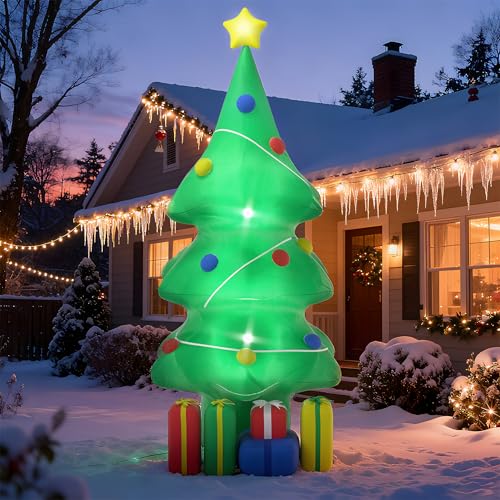 ACXIN 150cm Aufblasbarer Weihnachtsbaum mit 3-Farben LED Beleuchtung,...