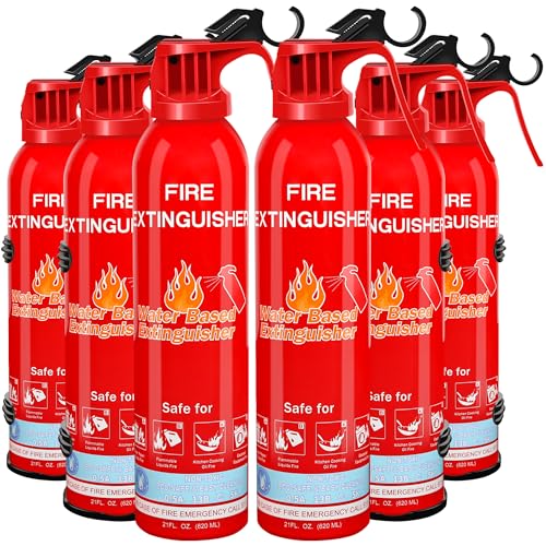 Fire Extinguisher for Home with Mount, 6 Pack Upgraded 8-in-1 Portable Fire Extinguishers For...