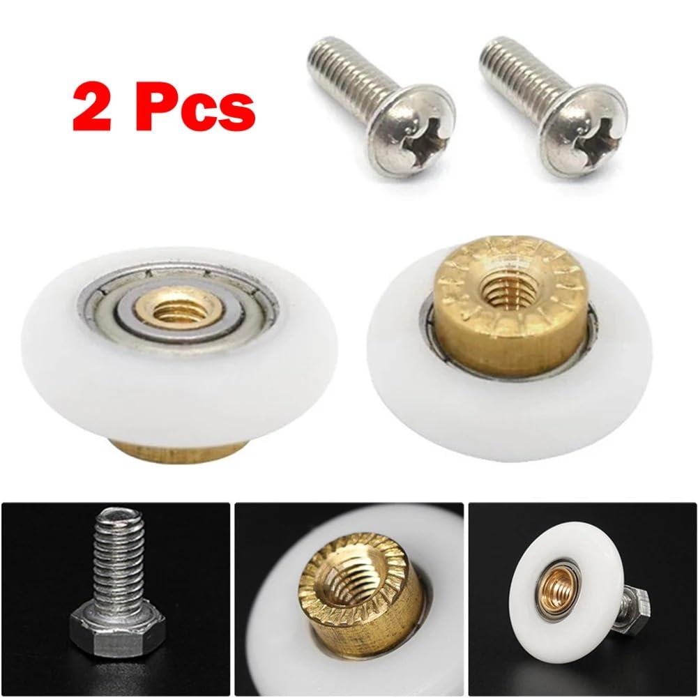 Ruedas para Puertas de Ducha, Polea/Corredores/Ruedas de cabinas de Ducha con Rodillos duraderos, 2 uds., 19mm, 23mm, 25mm, 27mm, repuestos for baño, Ruedas for Puerta de Ducha(20mm)