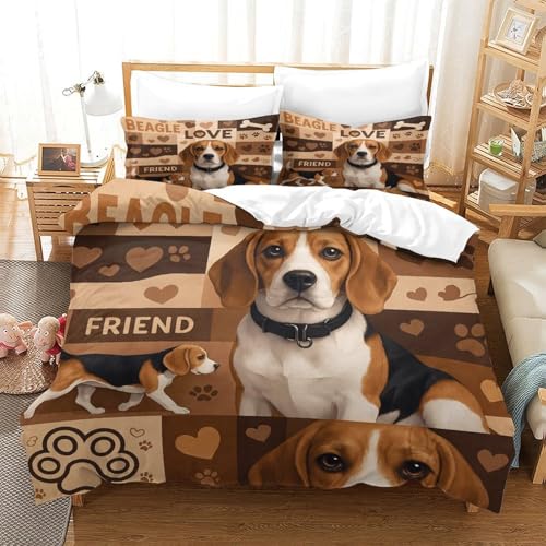 Housse de couette Beagle microfibre hypoallergénique anti-acarien King - 3