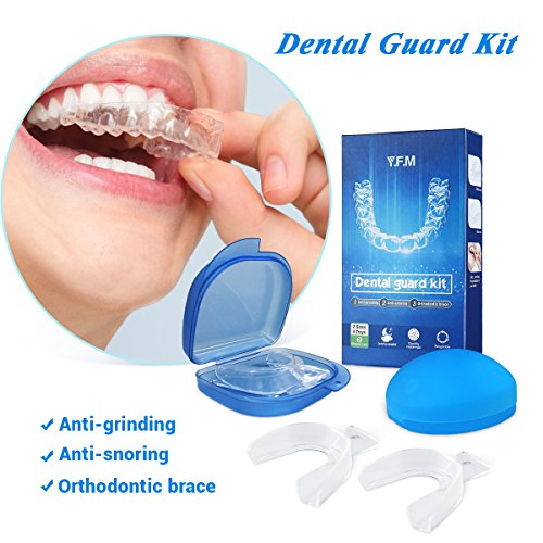 Y.F.M Professional Dental Guard - Thermoplastic Teeth Grinding Night Protector Stop Teeth Grinding & Eliminates Teeth Clenching - Teeth Whitening Tray - 2 Pairs with Storage Cases - BPA Free