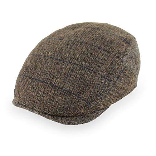 Belfry Wool Blend Tweed Flat Caps Mens Womens 5 Colors (X-Large, JakeBrown)