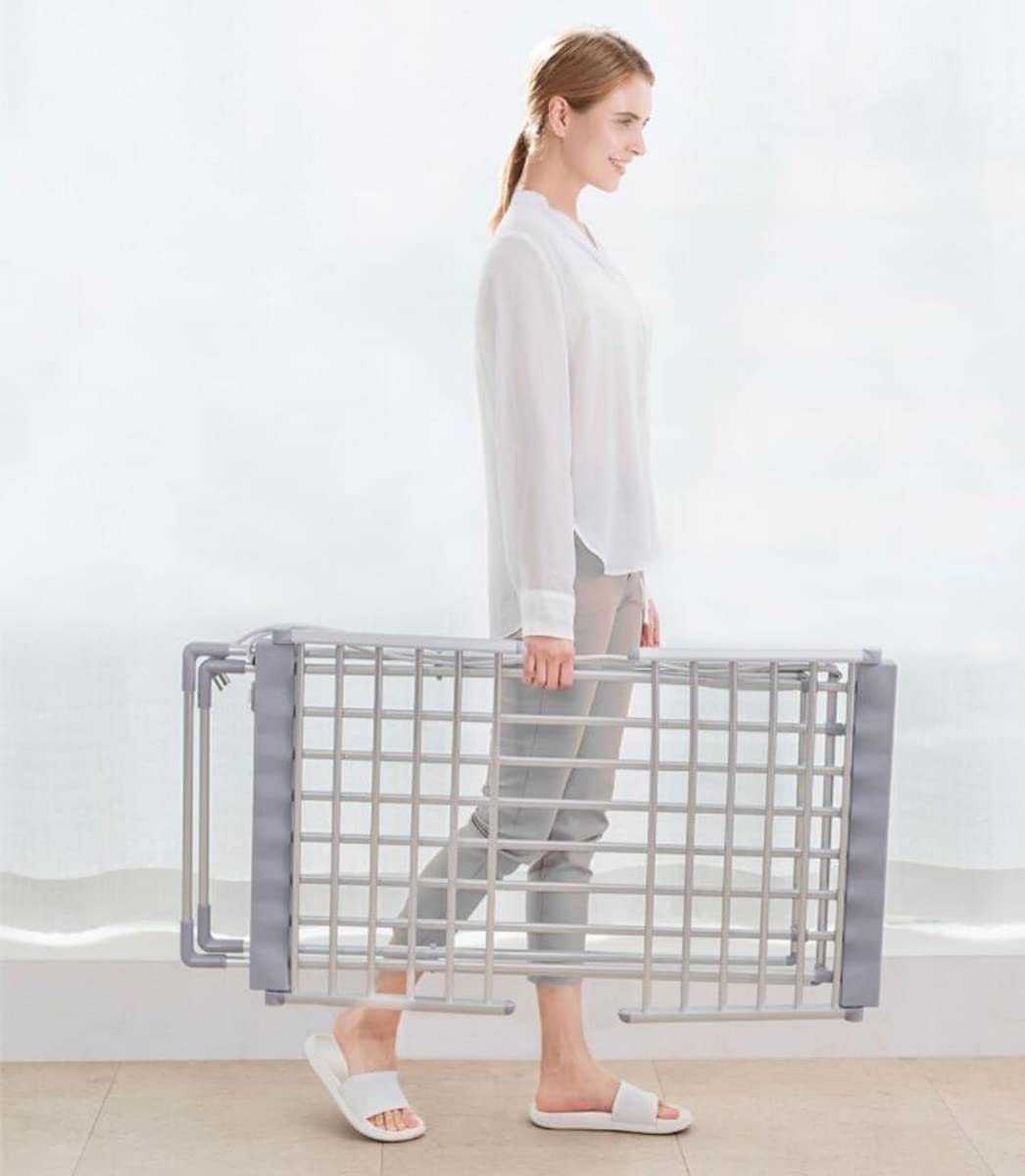 FAXIOAWA Soporte Plegable para tendedero de Ropa, Compacto, portátil, Plegable y Plegable para Almacenamiento, Gran Capacidad, 20 Varillas de Secado, Colgador de Secado, Espacio Hermoso Paisaje