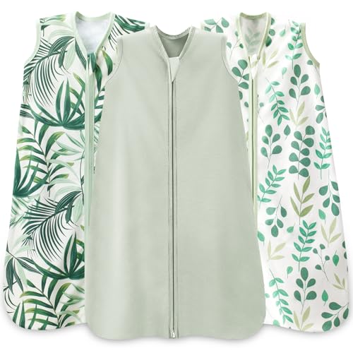 Wrrernsin Baby Sleep Sack 6-12 Months,100% Cotton TOG 0.5 Wearable Blanket for Boys and Girls, 3...