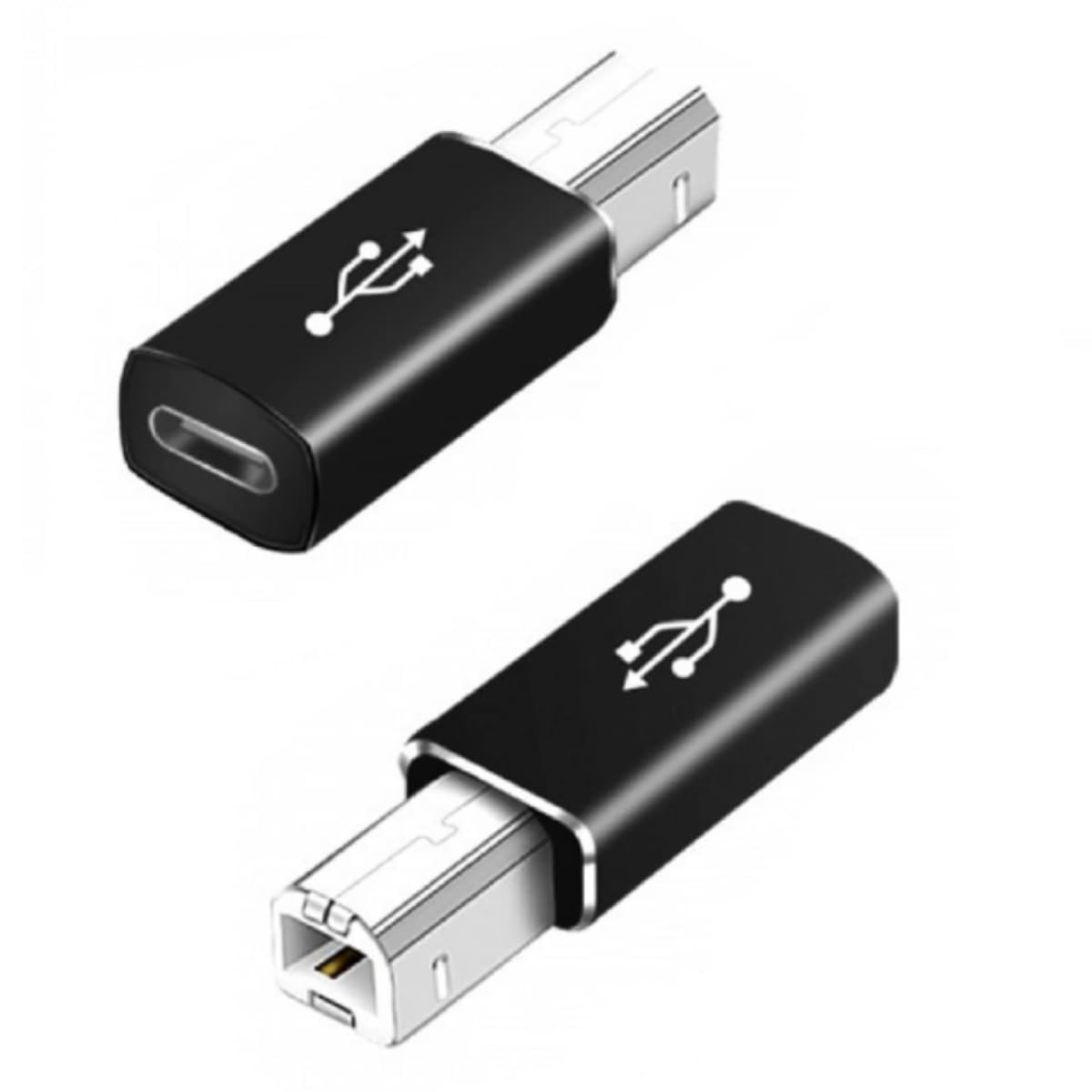 Adattatore USB-C A USB-B Gomito 2 Pezzi - Per Stampanti, MIDI, Sintetizzatori, Nero - Foto 3