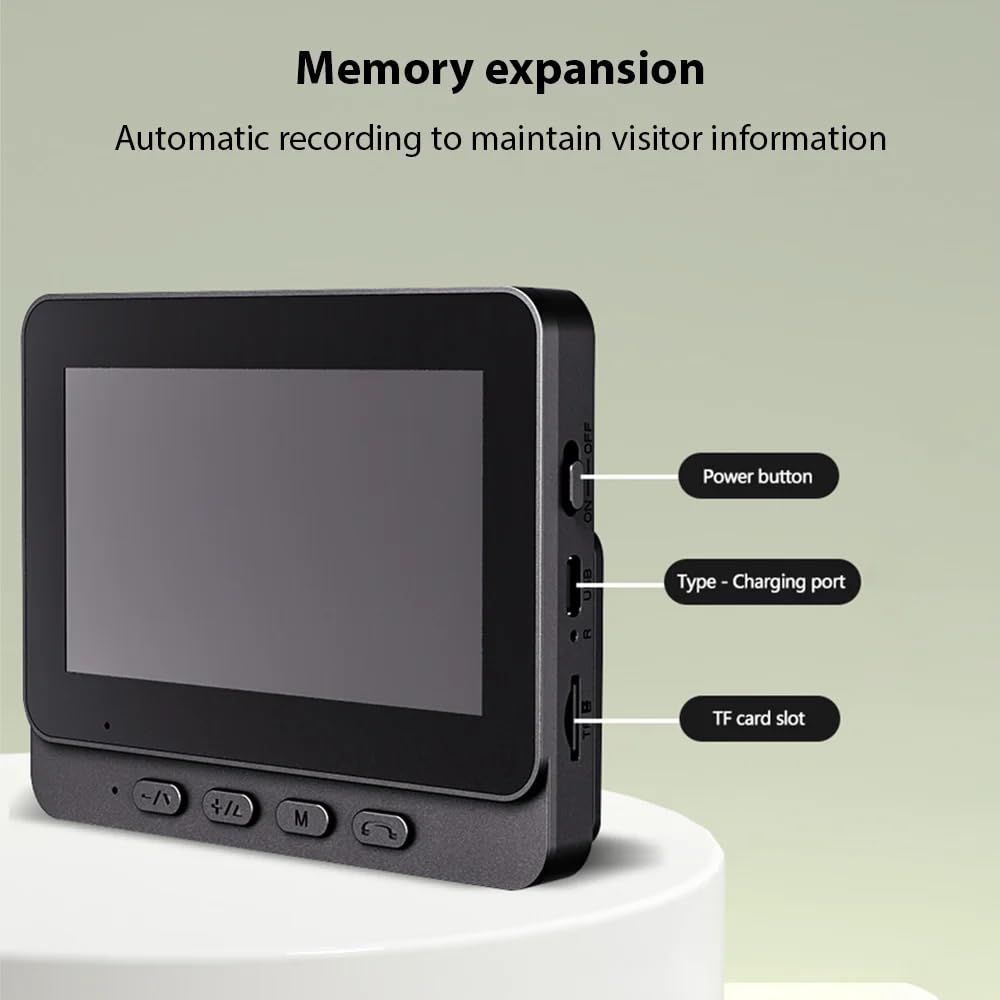 Videoportero Inalámbrico 4.3" IPS Cámara HD Visión Nocturna Infrarroja Audio Bidireccional