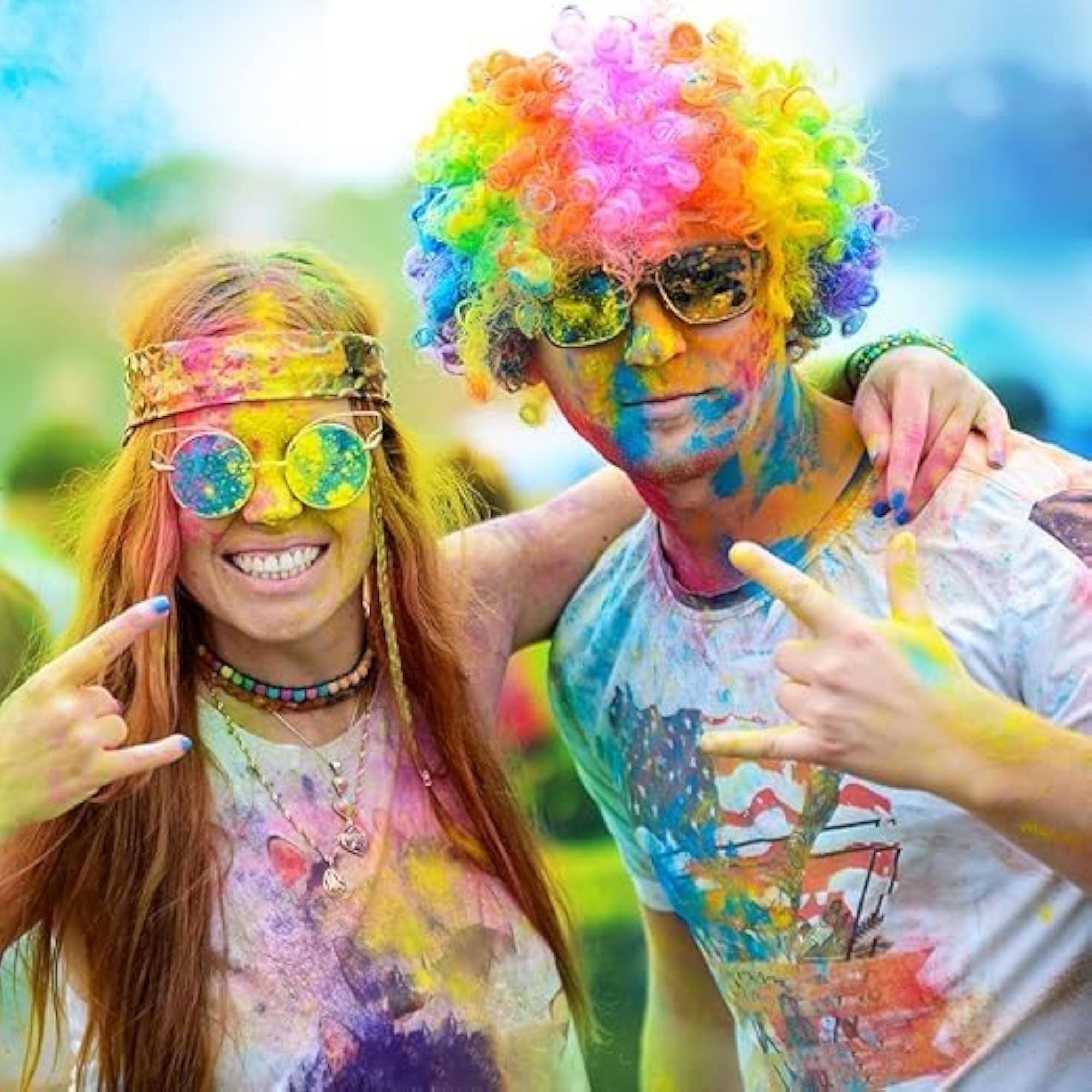 2 Pcs Colorful Wigs for Holi Party