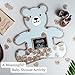 The Real Bossy Baby - Large Teddy Bear Guest Book Frame Keepsake for Baby Shower - Gender Reveal - Birthday - Premium Wood Shadow Box Display - Unique Gift Idea - Personal Nursery Decor - Ultrasound Frame - We Can Bearly Wait Theme - Includes Wooden Heart Tokens - Display Box & Stand (Blue)