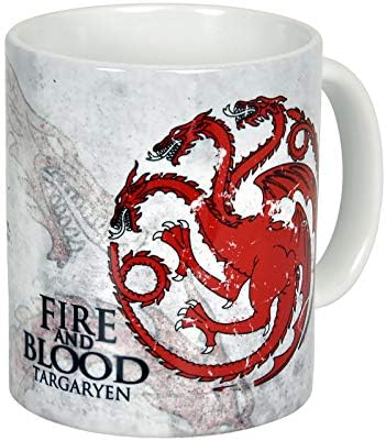 Elbenwald Juego de Thrones Taza Casa Targaryen Impresión circular con Práctica de Correo y Dragon Cr...