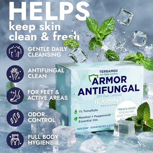 Image of Antifungal Soap Infused with Peppermint Essential Oil for Itchy Skin