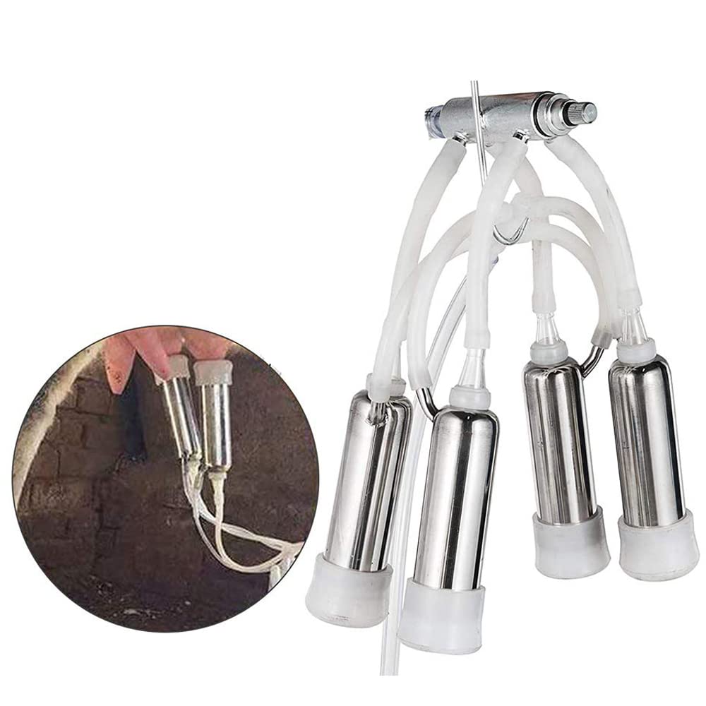 INTBUYING 304 Stainless Steel Milk Cup Kit for Electric Cows Milking Machine Accessory
