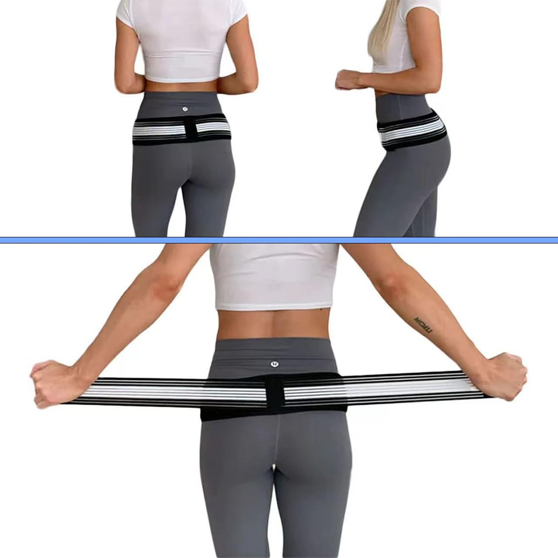 Cinturón Sacroilíaco,Alivian el Dolor Ciático,Pélvico,Lumbar y de las Piernas,Posture Cinturón de Cadera Sacroilíaca para Unisex,para Hernias Discales,Embarazo,Dolor de Espalda en las Articulaciones