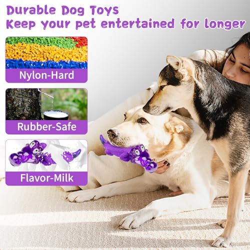 Image of Fuufome Dog Chew Toys for Aggressive Chewers, Tough for Medium Large Breed | Indestructible Nylon for Chewing,Milk Flavor to keep Them Busy,Relieve Boredom
