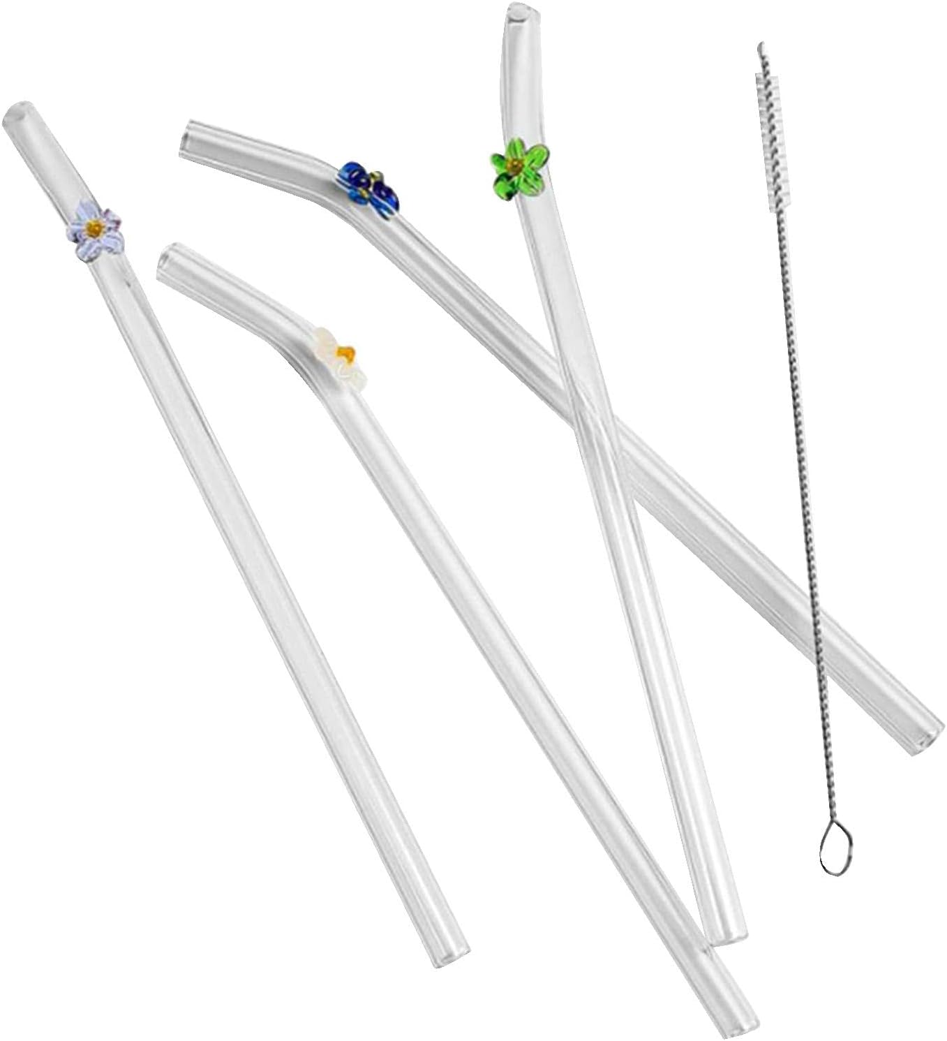 全商品オープニング価格 再利用可能なグラスストロー 飛散防止ストロー ホット コールドドリンク パーティー用品用のクリーニングブラシ付きの再利用可能な曲がったストロー Dongtian Hmcdenbosch Nl