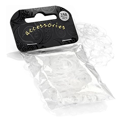 250 Pack Clear Neoprene Hair Bands Cover