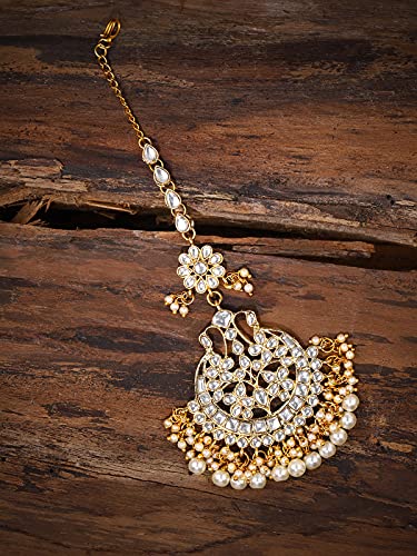 Zaveri Pearls Traditional Gold Tone Kundan Maangtikka for Women-ZPFK8779 - Image 6