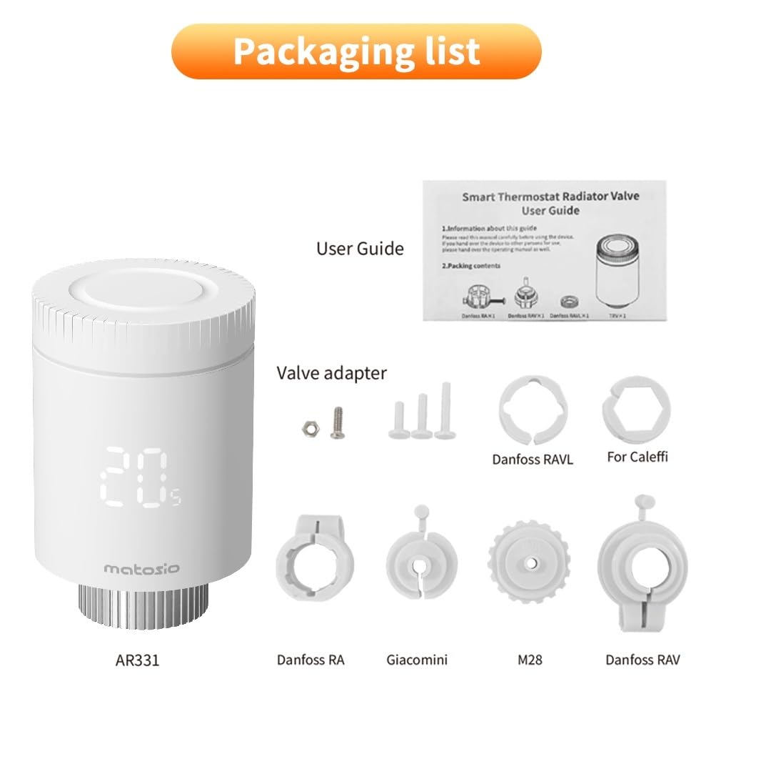 Termostato Radiatore ZigBee AR331-WZ, Valvola termostatica intelligente per termosifoni, Risparmio Energetico, Controllo tramite APP o comando vocale (Alexa e Google Assistant)