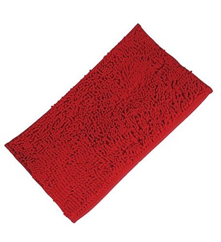 Alfombra de baño, lavable, antideslizante, gruesa, 6 colores, de F-eshion, Rojo, 60*40cm
