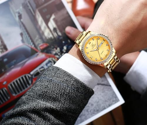 Image of OLEVS Men Leather Watches Black Ultra Thin 6.5mm Minimalist Dress Fashion Simple Casual Waterproof Date Watch for Men