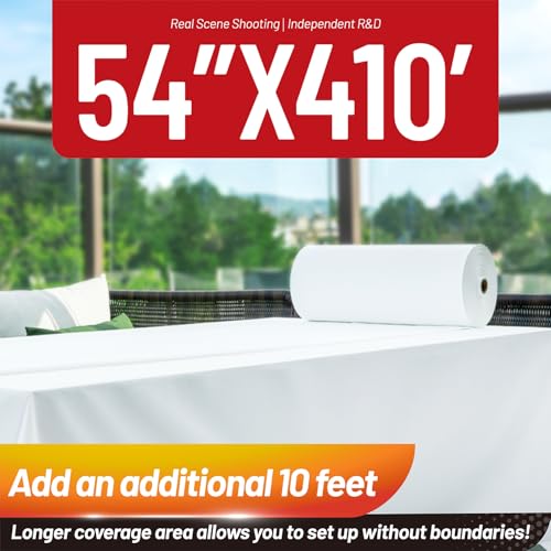 Image of Plastic Table Cloth, 410 Ft X 54 in Disposable Tablecloth White Plastic Tablecloth with Any Cut Sliding Cutters Premium Table Cover Roll for Picnics, Parties, Birthdays, Weddings Weddings