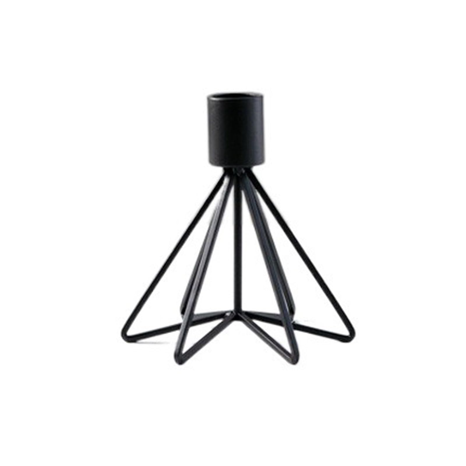 Candlestick Holder Decorative Aromatherapy Candle Holder Candlelight Dinner Props Living Room Decoration Wedding for Party(Black)