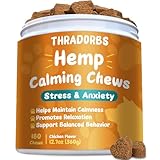 Hemp Calming Chews for Dogs - 180 Counts Dog Calming Chews - Anxiety Relief Treats for Dogs - Dog Supplements for Separation, Thunderstorms, Stress, Barking, Promote Relaxation (Chicken Flavor)