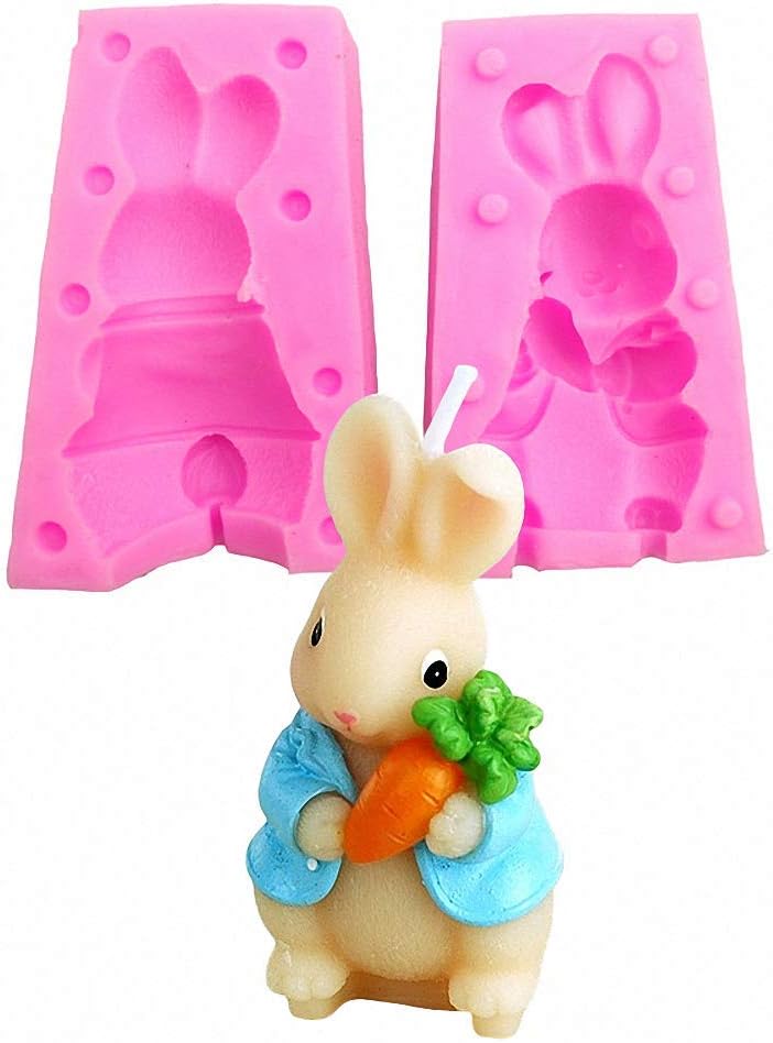 3D Rabbit & Bunny Silicone Candle & Chocolate Mold - Easter Craft Soap & Cake Decorating Tools