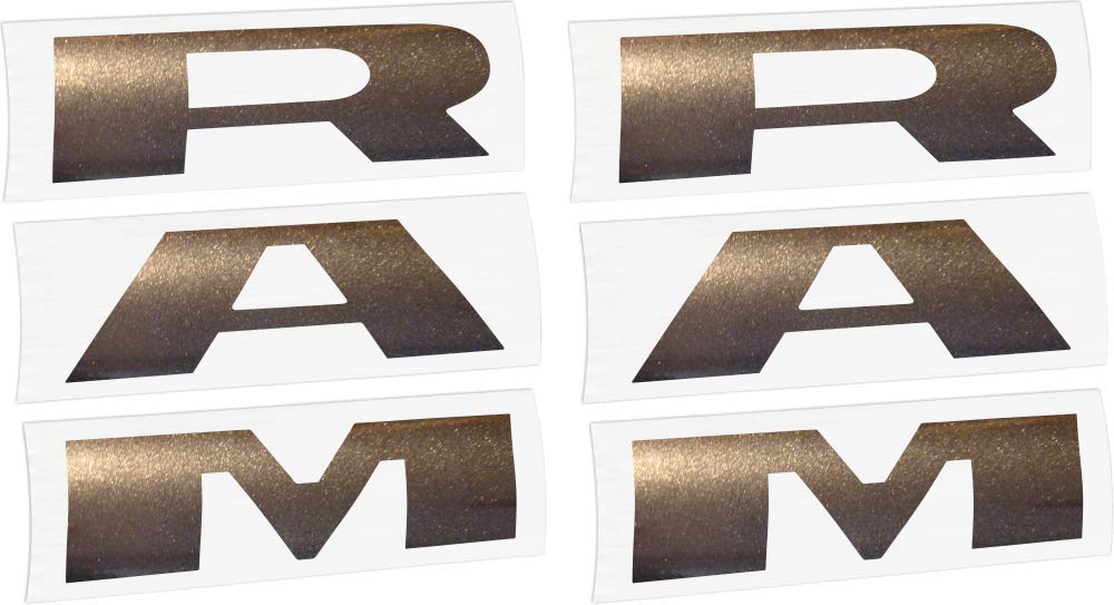 2019-2023 RAM Door Emblem Overlay Decal Stickers - (Color: Granite Crystal Metallic)