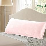 EVOLIVE Soft Micromink, Faux Fur, Faux Suede Body Pillow Cover 21'x54' Replacement with Zipper Closure (21'x54' Body Pillow Cover, Pink)