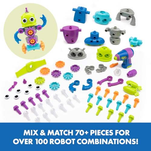 Educational Insights 4177 Design & Drill Robot Workshop - Take Apart Toy With Electric Toy Drill, Over 70 Pieces, Toddler Stem Toy thumb #2