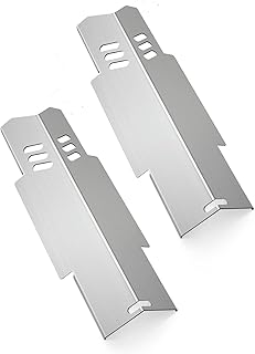 Damile 14.5” Grill Heat Plates Heat Shield Burner Cover Part for Dyna-Glo DGF350CSP, Dyna Glo DGF350CSP-D, BBQ Gas Grill Replacement Parts Accessories, Stainless Steel Flame Tamer Heat Tent Repair Kit