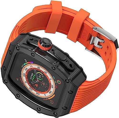 Boîtier de montre en acier inoxydable Apple Watch Ultra 49mm bracelet silicone agate