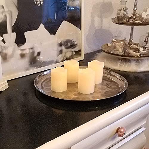 ToCi 4 x LED Candles White Diameter 7.5 x 15 cm, Real Wax Candles Flameless with Moving Flame & Timer - Image 4