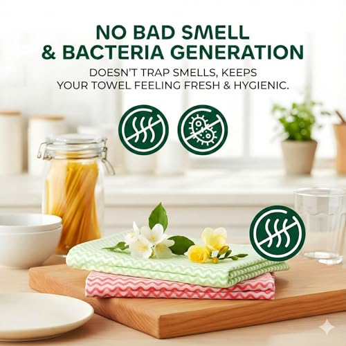 Image of Reusable Non Woven Kitchen Towel Roll | Ultra Absorbent Washable & Quick Dry Cleaning Wipes | Antimicrobial Anti-Odour Multipurpose Tissue Alternative for Dishcloth Cleaning, 50 Pulls, Pack 3