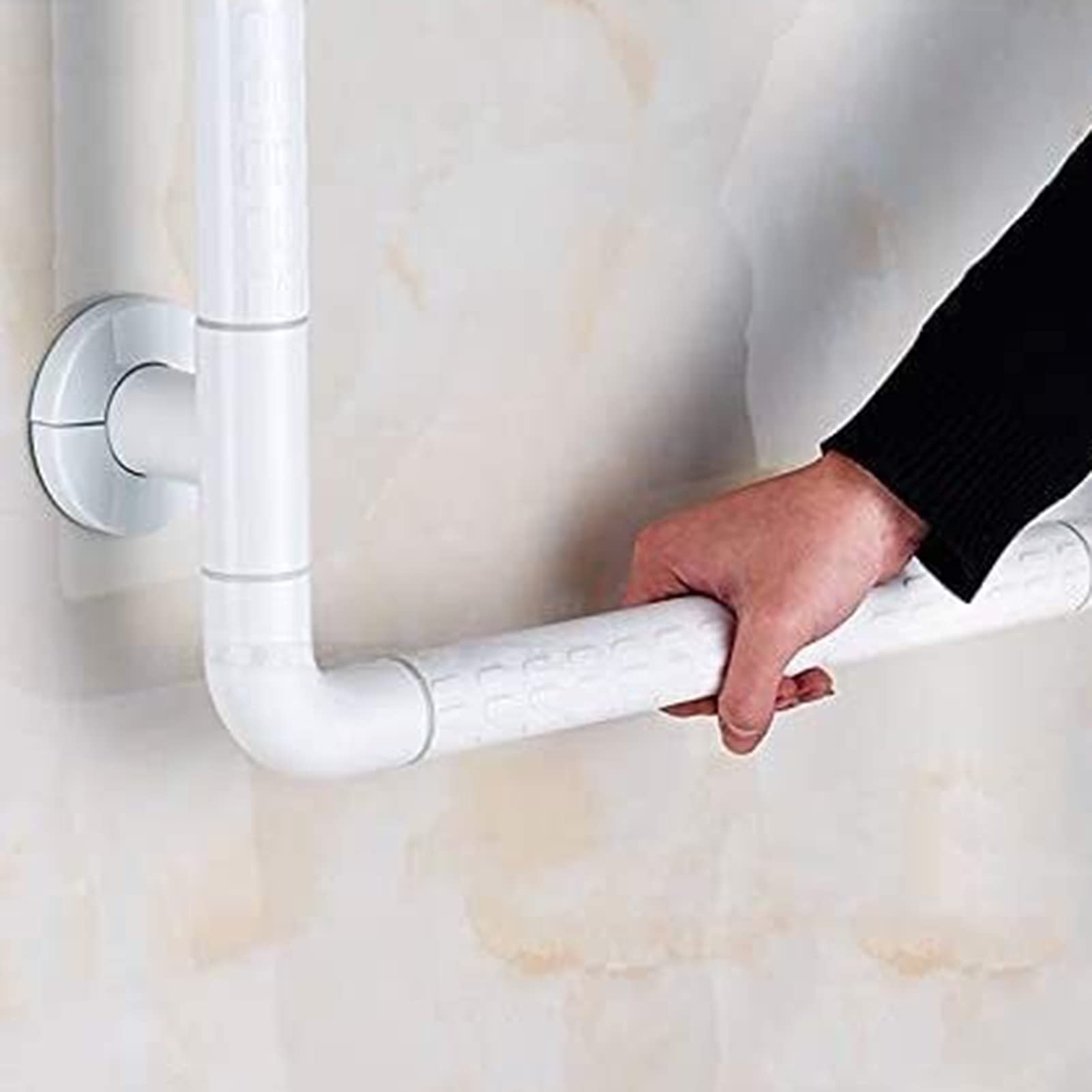 Barras de Apoyo para baño, pasamanos de Seguridad Moderno de Acero Inoxidable con Barra de Ducha Antideslizante con Efecto Fluorescente (Amarillo).