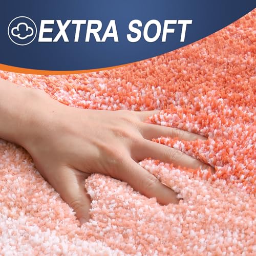 Image of OLANLY Large Bathroom Rugs Mat 54x24, Extra Soft Absorbent Microfiber Bath Rugs, Rubber Backing, Quick Dry, Machine Washable Bath Mats for Bathroom Floor, Tub and Shower, Home Decor Accessories, Coral