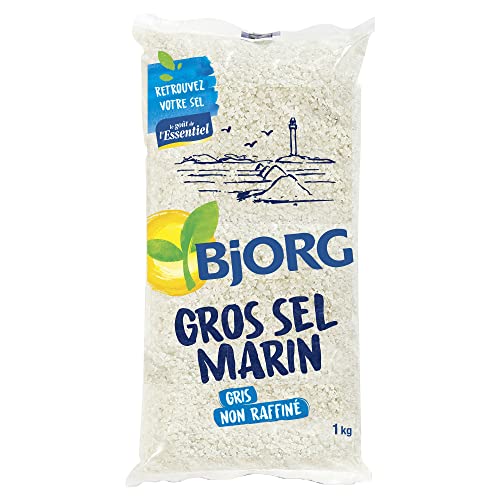 BJORG Gros Sel Marin Gris Non Raffiné - Naturellement Parfumé par les Algues Marines-1 kg